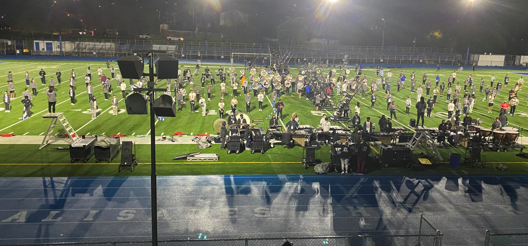 Hebron Marching Band from Texas Practices at PaliHi Circling The News